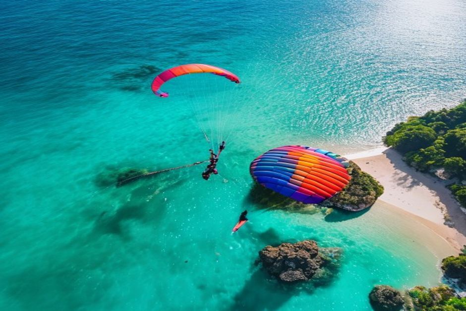 Parasailing aerial view