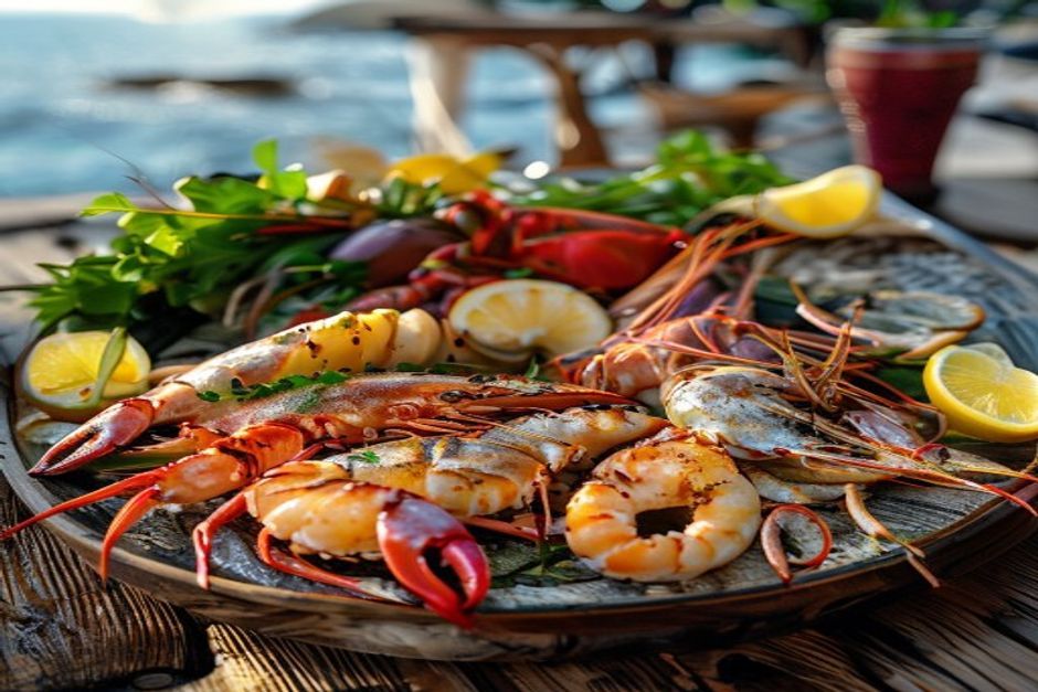 Fresh grilled seafood