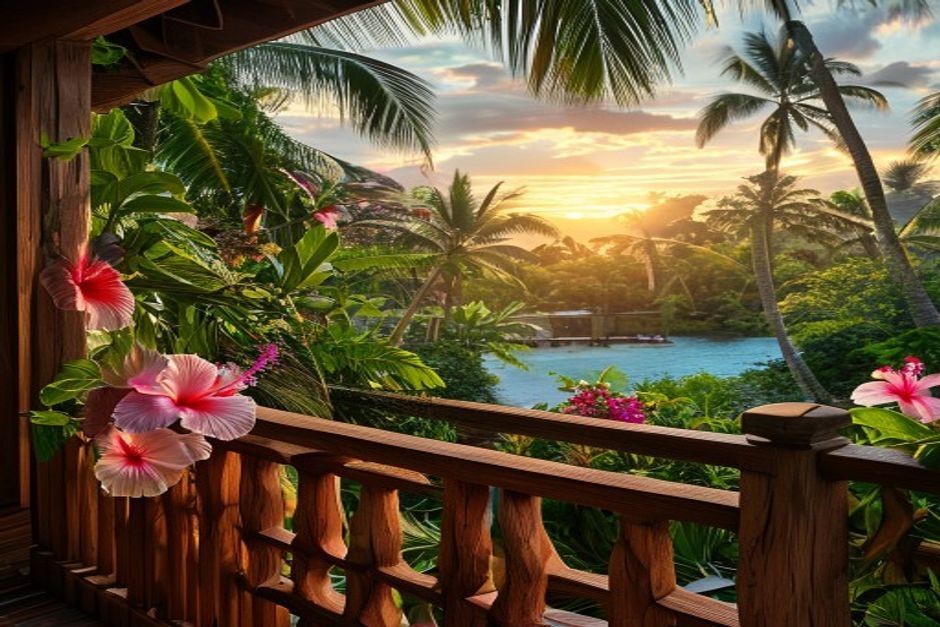 Garden view from balcony